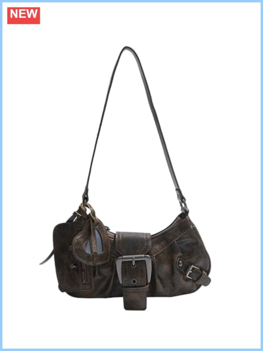 Vegan Leather Shoulder Bag Y2K Hobo Clutch Small Top Handle Underarm Purse